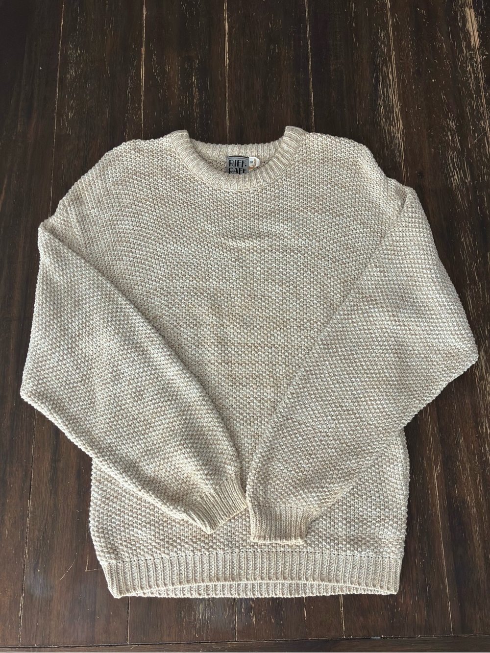80s Vintage Riff Raff Popcorn Basketweave 100% Cotton Chunky Knit Sweater Unisex